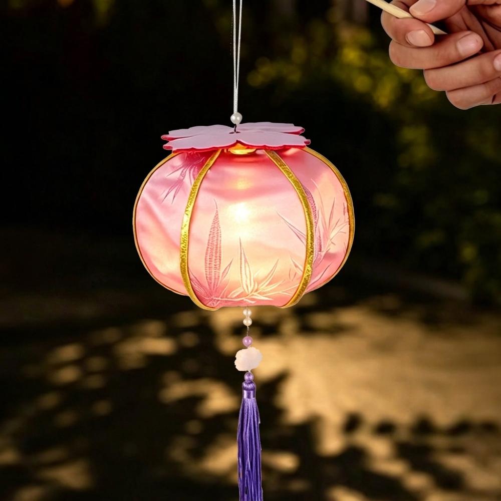 Traditional Handheld Persimmon Lantern Blessing Luminous Ancient Lantern Parent Child Craft