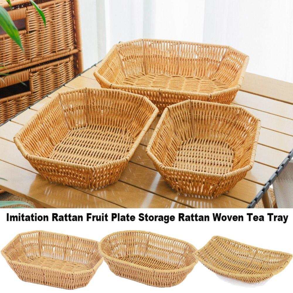 Multipurpose Imitation Rattan Fruit Plate  Wedding Candy Flower Storage