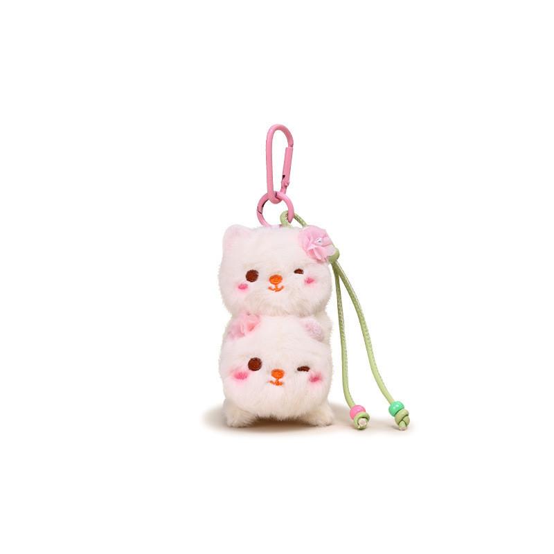 Sakura Season Cat Bear Rabbit Animal Plush Keychain With Hanging Strap For Bag Decor