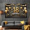 18th Birthday Banner - Luxurious Colorful Background - Multi functional Decoration for Indoor and Outdoor Celebrations