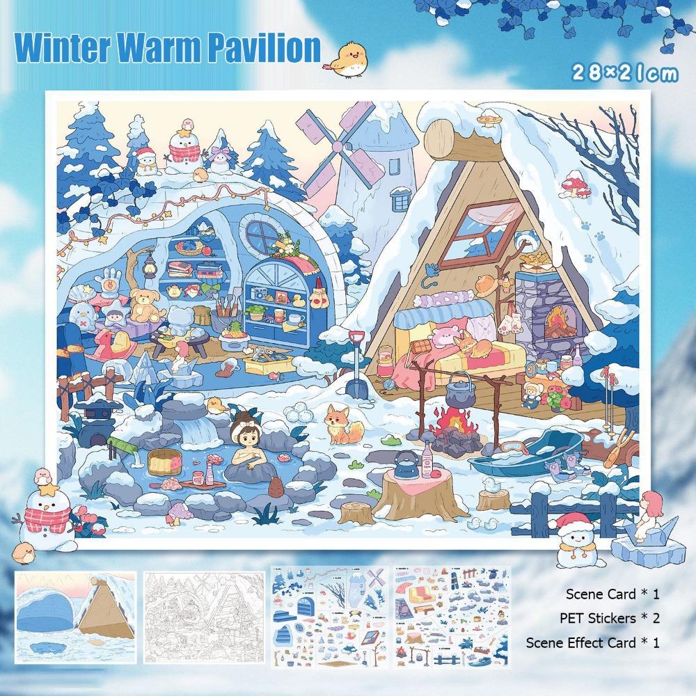 Стикеры «Сделай сам: Карманная сценка из хижины», «Цветочный тайный мир», «Миниатюрная сценка», Творческое рукоделие