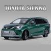 1:24 масштаба Toyota Sienna MPV, модель автомобиля из сплава, литье под давлением, металлическая игрушка, модель коммерческого автомобиля, имитация звука, свет, коллекция, детские подарки