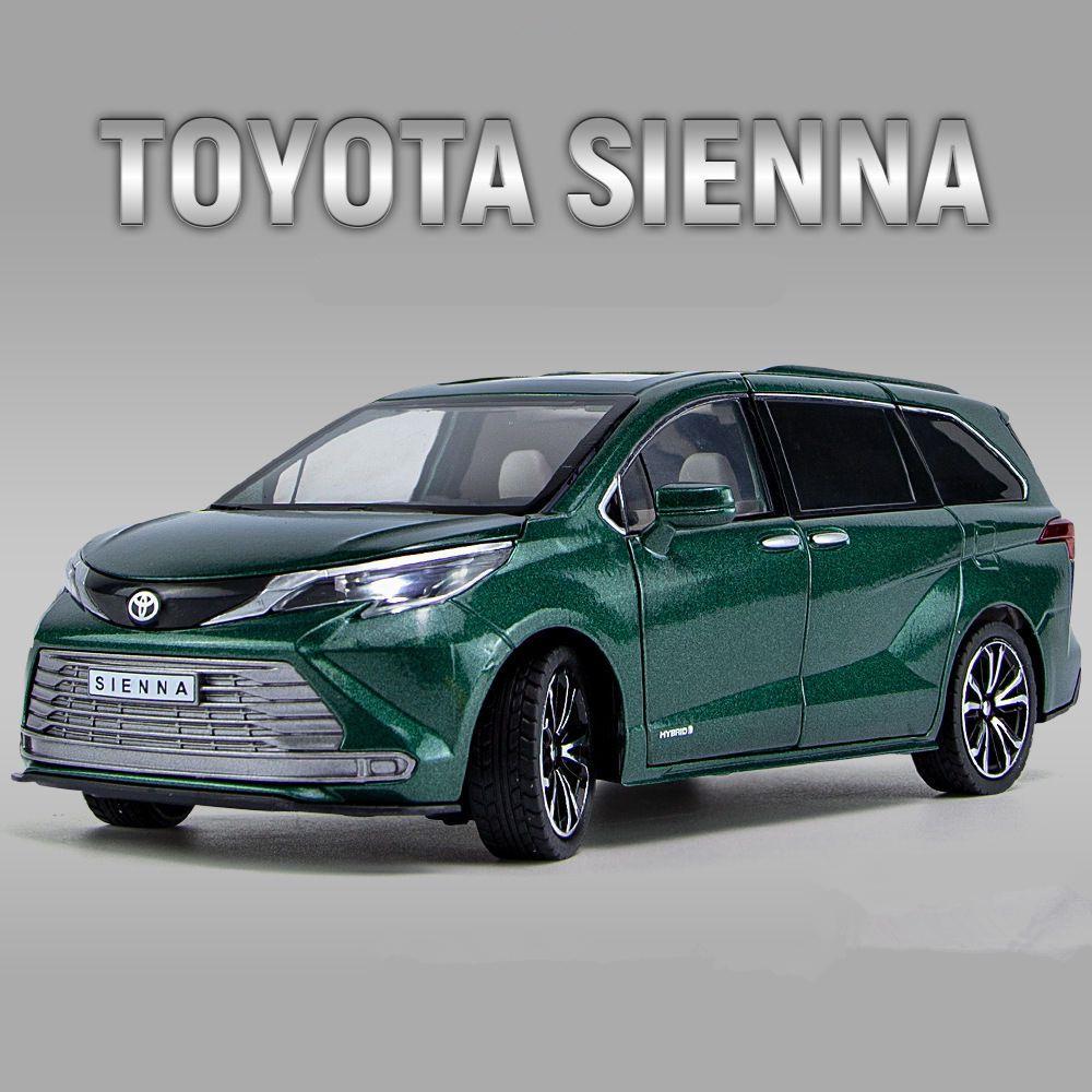 1:24 масштаба Toyota Sienna MPV, модель автомобиля из сплава, литье под давлением, металлическая игрушка, модель коммерческого автомобиля, имитация звука, свет, коллекция, детские подарки