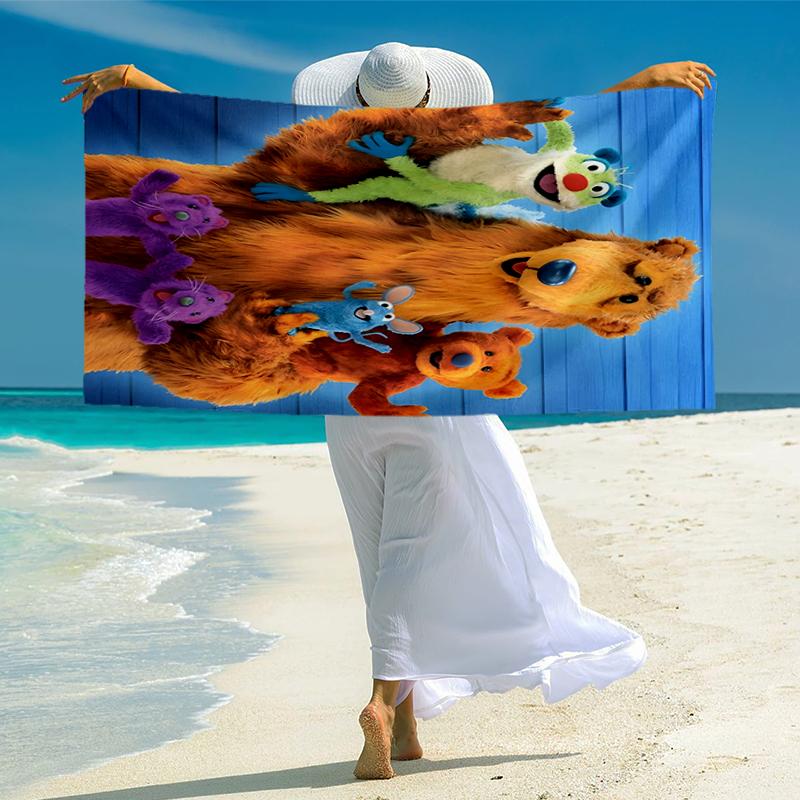 Bear in the Blue House Fashion Beach Towel: Ideal for Summer Adventures Soft, absorbent and quick drying suitable for swimming and bathing