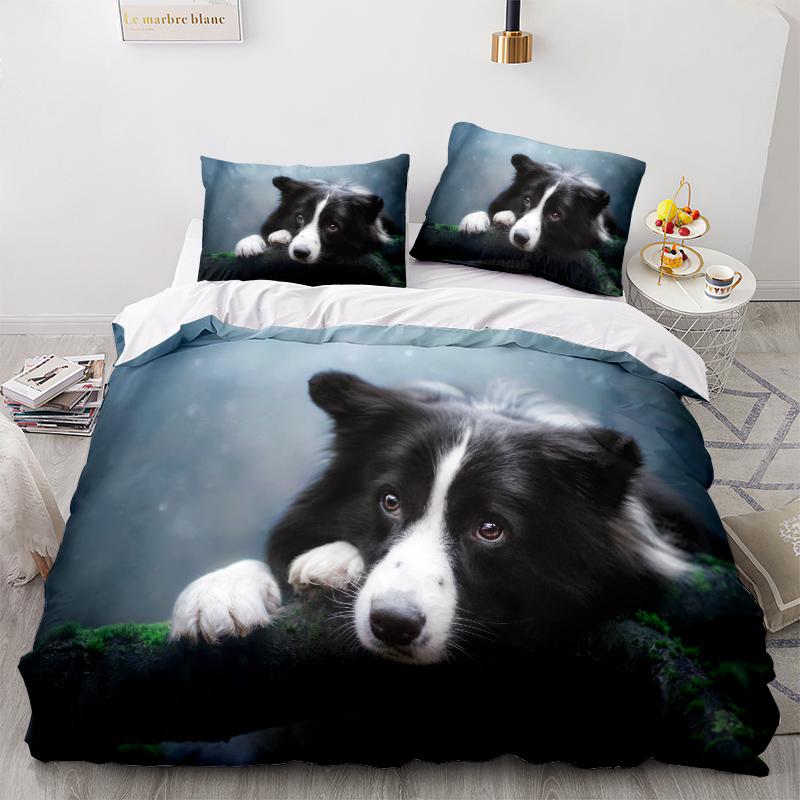 Комплект постельного белья с 3D узором для домашних животных, пододеяльник для собаки, 2/3, ткань из микрофибры, AU/EU/US/UK/DE, полный размер, мягкий быстросохнущий домашний костюм