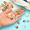 10/20/30pcs Alloy Material 8-color Clam Shell Pendant with Plastic Decorative Beads, Used for Necklace and Jewelry Making