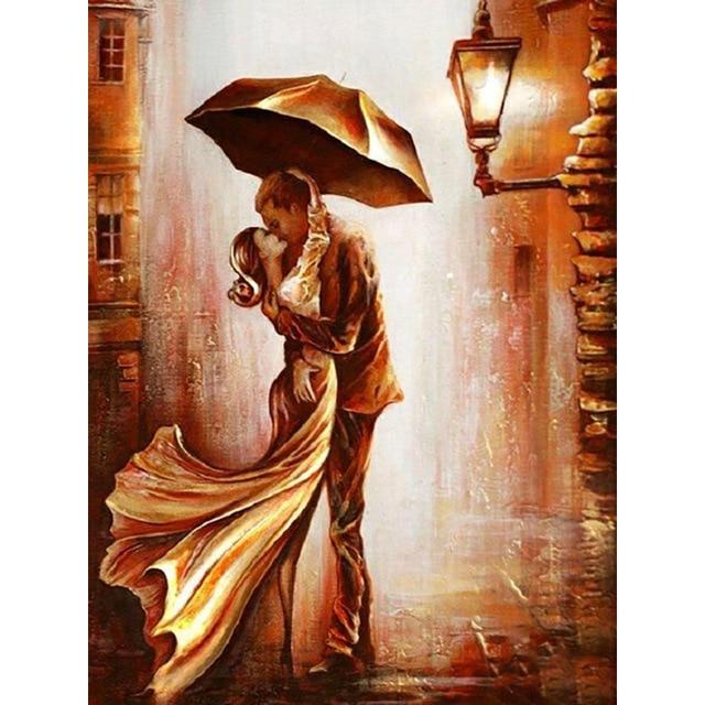 Романтическая пара 5D DIY Набор для алмазной мозаики с полными круглыми стразами и мозаичным дизайном