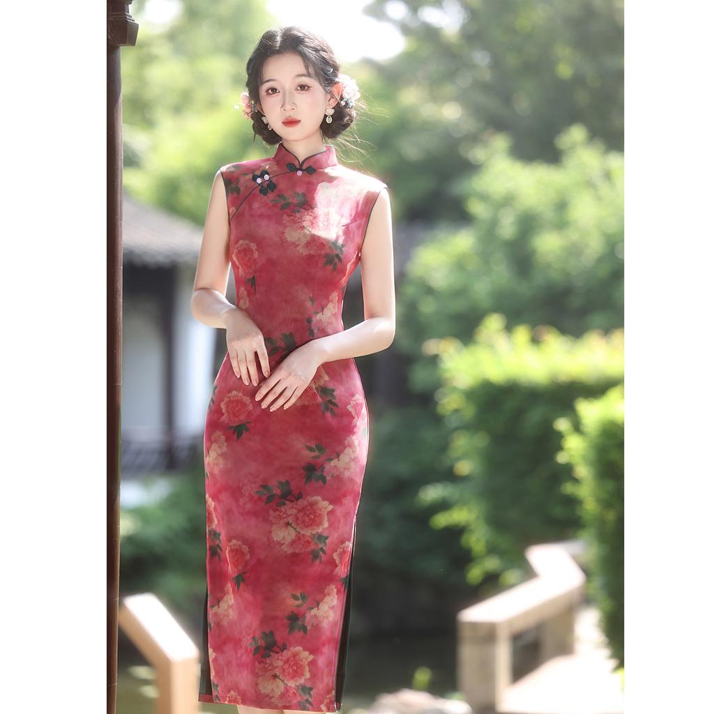 New Chinese sleeveless cheongsam 1011 new women's summer improved young temperament dress can be worn every day