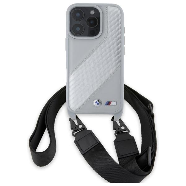 Bmw Bmhcp16X23Psccg Iphone 16 Pro Max    6.9 Szary/Grey Hardcase M Edition Carbon Stripe & Strap