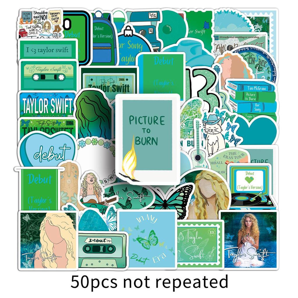 50 Taylor Self-Titled Album Stickers - Waterproof Decor for Phone Cases