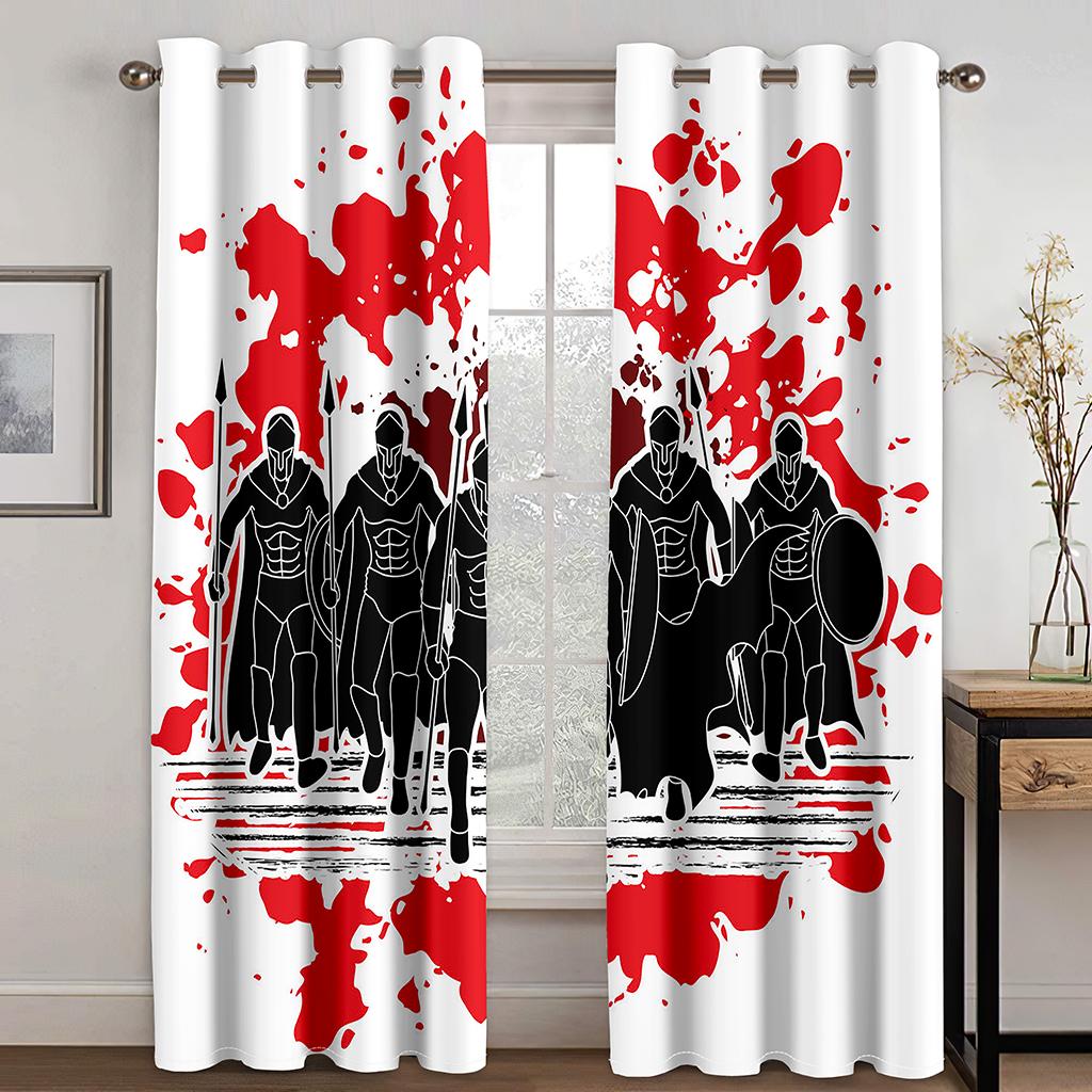 Японские Фудзи черные японские самурайские ронинские солнцезащитные доспехи тонкие оконные шторы для гостиной спальни декор 2 панели