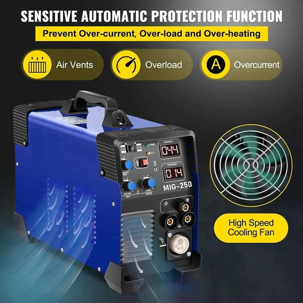 SIHAO MIG-250 3-in-1 Inverter DC Welding Machine TIG Arc Welder Aluminum Welder Semi-automatic Welding IGBT Welding Machine
