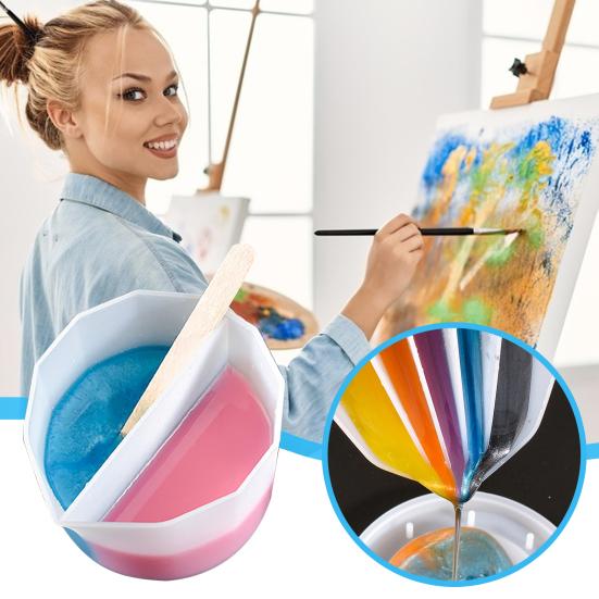 4 шт., силиконовая чашка для заливки, разделенная чашка для краски, чашка для смешивания цветов, дизайн с несколькими отделениями, многоразовая чашка для смешивания жидкости, художественная смола, ремесло