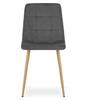 KARA chair - dark gray velvet / wood color legs x 2