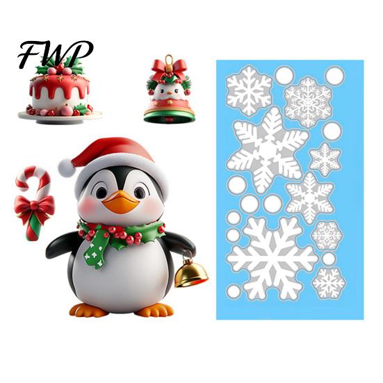 Christmas Party Supplies Static Window Clings, Reusable Decals with Santa Snowman Snow Holiday Glass Stickers House Designs, Double Sided for