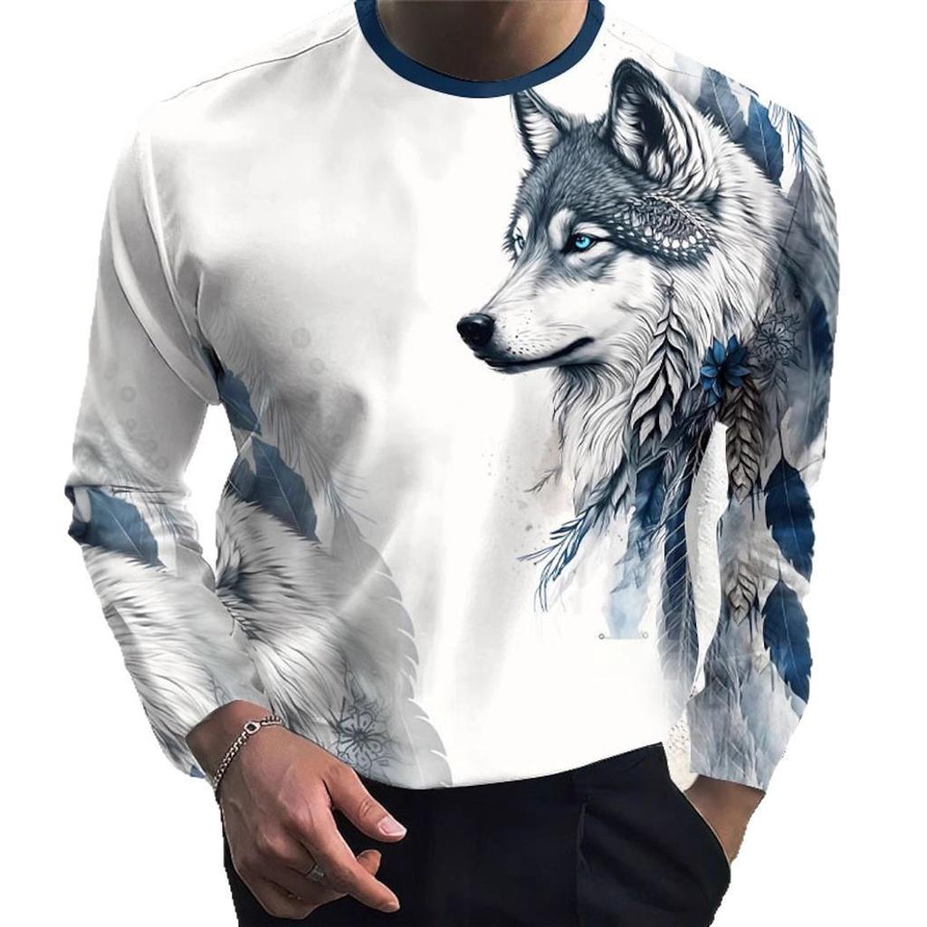 Женская футболка с круглым вырезом, длинным рукавом и 3D-принтом