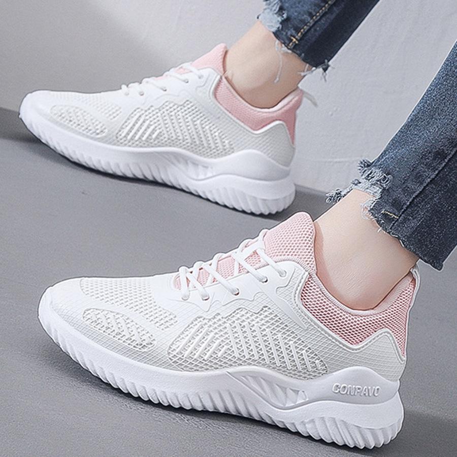Женские повседневные кроссовки, дышащие вязаные кроссовки с сеткой, ультралегкая спортивная обувь, удобная спортивная обувь для ходьбы на плоской подошве