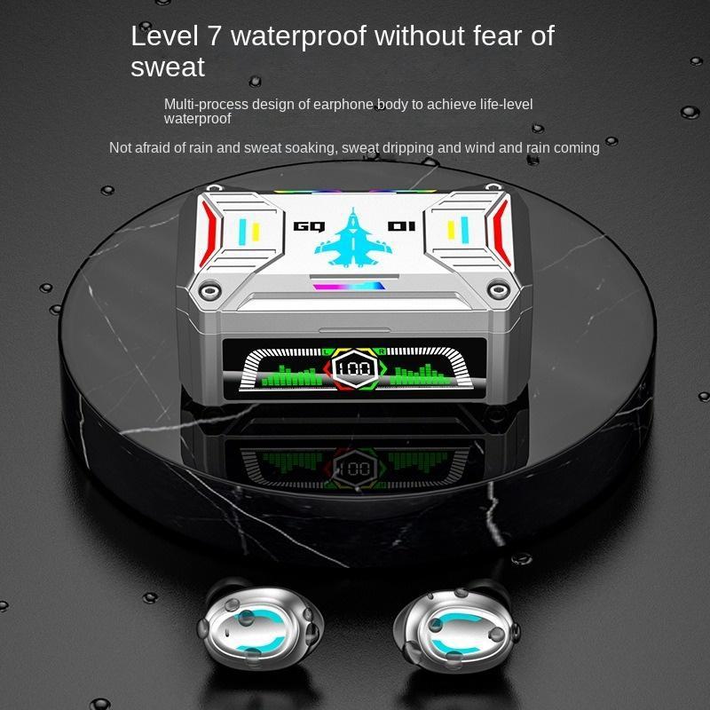 New Bluetooth Wireless Headset Tws Game Mecha Digital Display Headset CQ-01 Low Latency In-ear Headset
