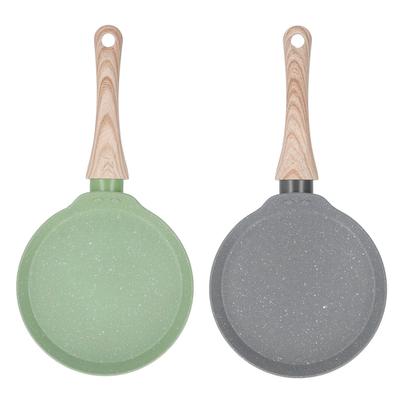 Сковорода с деревянной ручкой, сковорода из алюминиевого сплава, быстрый нагрев, сковорода для омлета с антипригарным покрытием для домашнего комплекта