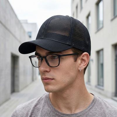 Унисекс Бейсболка с коротким козырьком Простая Повседневная Однотонная Snapback Кепки Хип-Хоп Тракер Кепка Регулируемая Для улицы Дышащая Кепка от солнца