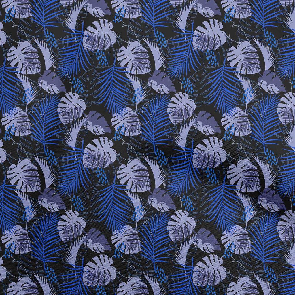 oneOone Cotton Poplin Aqua Blue Fabric Tropical Leaf Fabric For Sewing Printed Craft Fabric By The Yard 42 Inch
