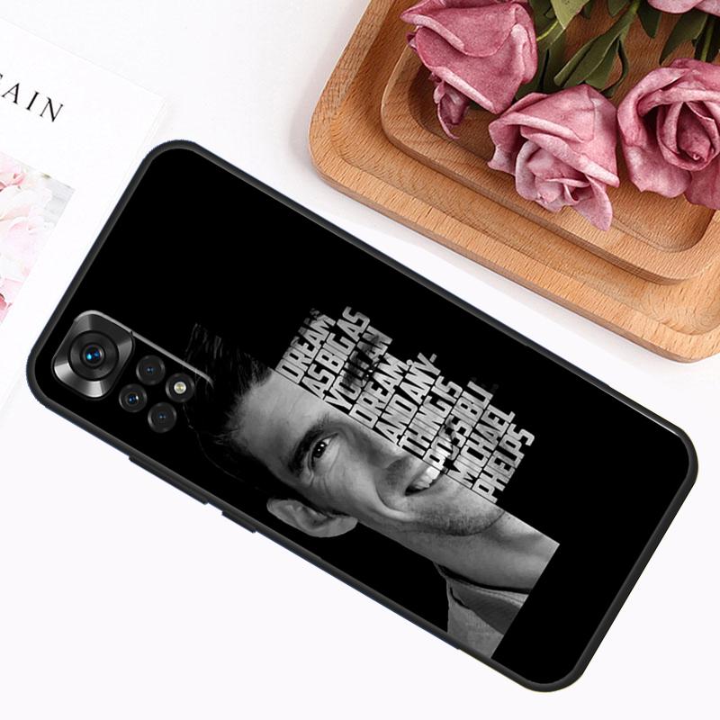 Чехол для плавания Michael Phelps для Xiaomi Redmi Note 14 12 11 9 10 13 Pro 9S 10S 11S 12S Redmi 13C 14C 10C 12C