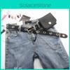 Black Pu Hip Waist Chain With Adjustable Pin Buckle For Trendsetting Looks