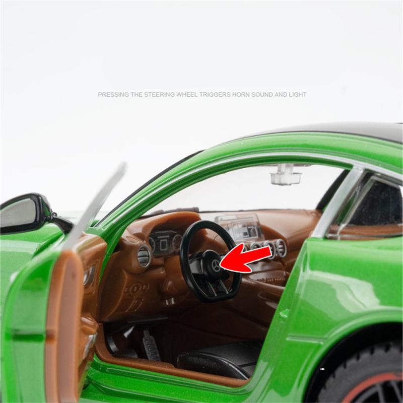 1/18 Benzs-GT GTR литая модель гоночного автомобиля из металла игрушечные спортивные автомобили модели имитация звука и света детские подарки