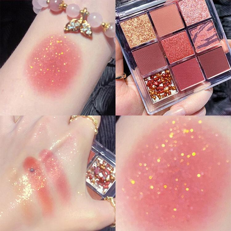 9 цветов шоколадной палитры теней для век Pearly Matte Earth Color Палитра теней для век Shiny Sequins Eye Pigments Стойкий макияж