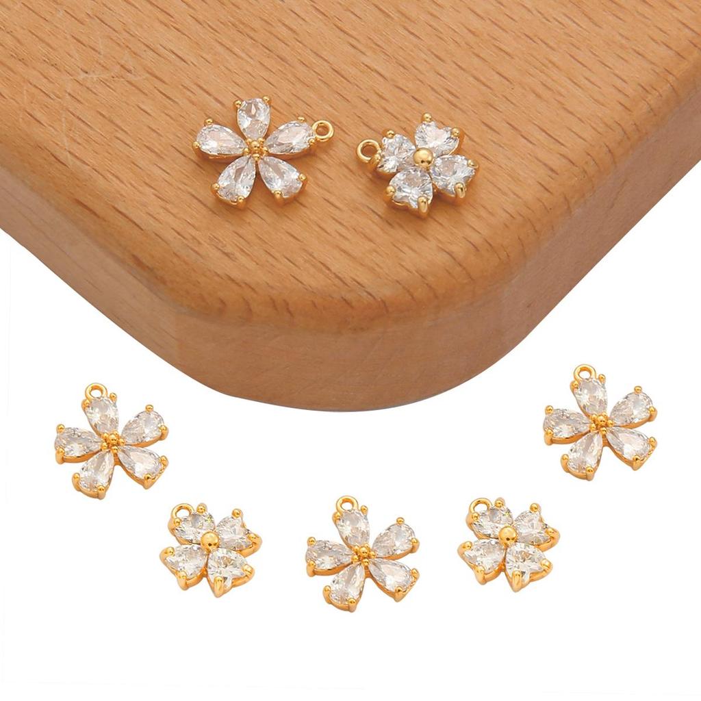 Медные стразы цветы подвески подвески DIY для женщин принадлежности для изготовления сережек