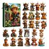 Acrylic Holiday Tree Decorations 2026 Highland Cow Advent Calendar, 2D Flat Festive Collectible Pendants Ornaments, 24 Days Christmas Countdown
