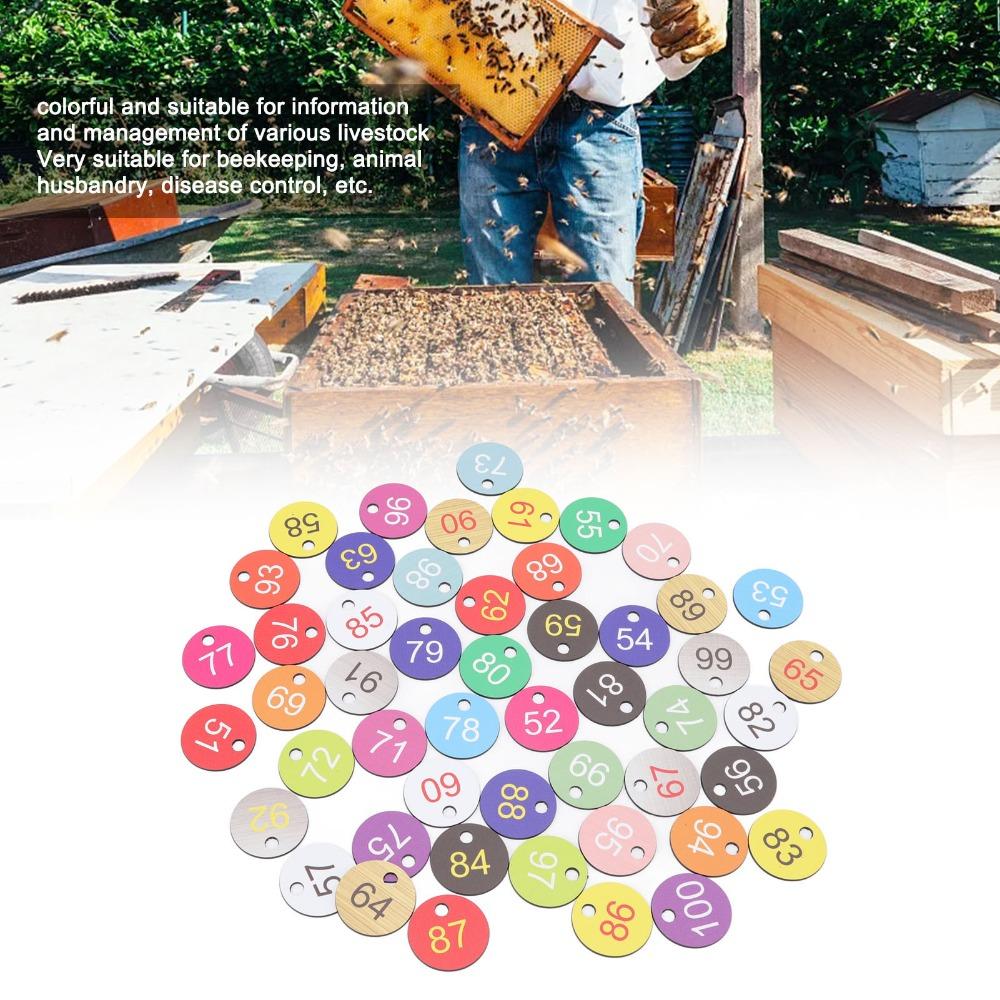 50Pcs Bright Colorful Round Number Labels ABS Number Labels Plastic Number Labels  Beekeeping