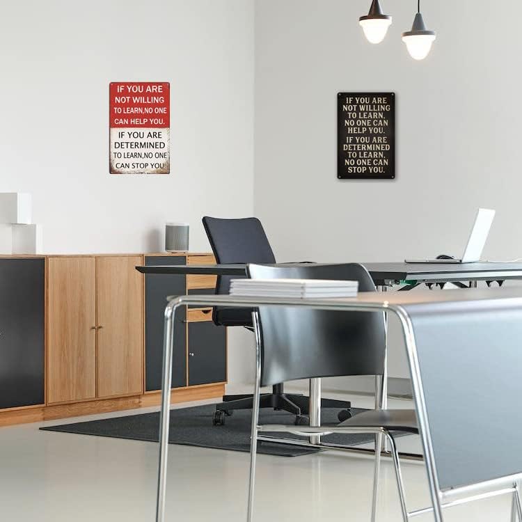 Vintage Motivational Wall Art Office Metal Decor Office Tin Signs Funny pirational Decor If You Are Not Willing To Learn pirational Posters For Women