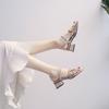 2024 New Summer Thick Heel Middle Heel Fairy Style with Skirt Two Wear Temperament Small Fresh High Heel Sandals Woman
