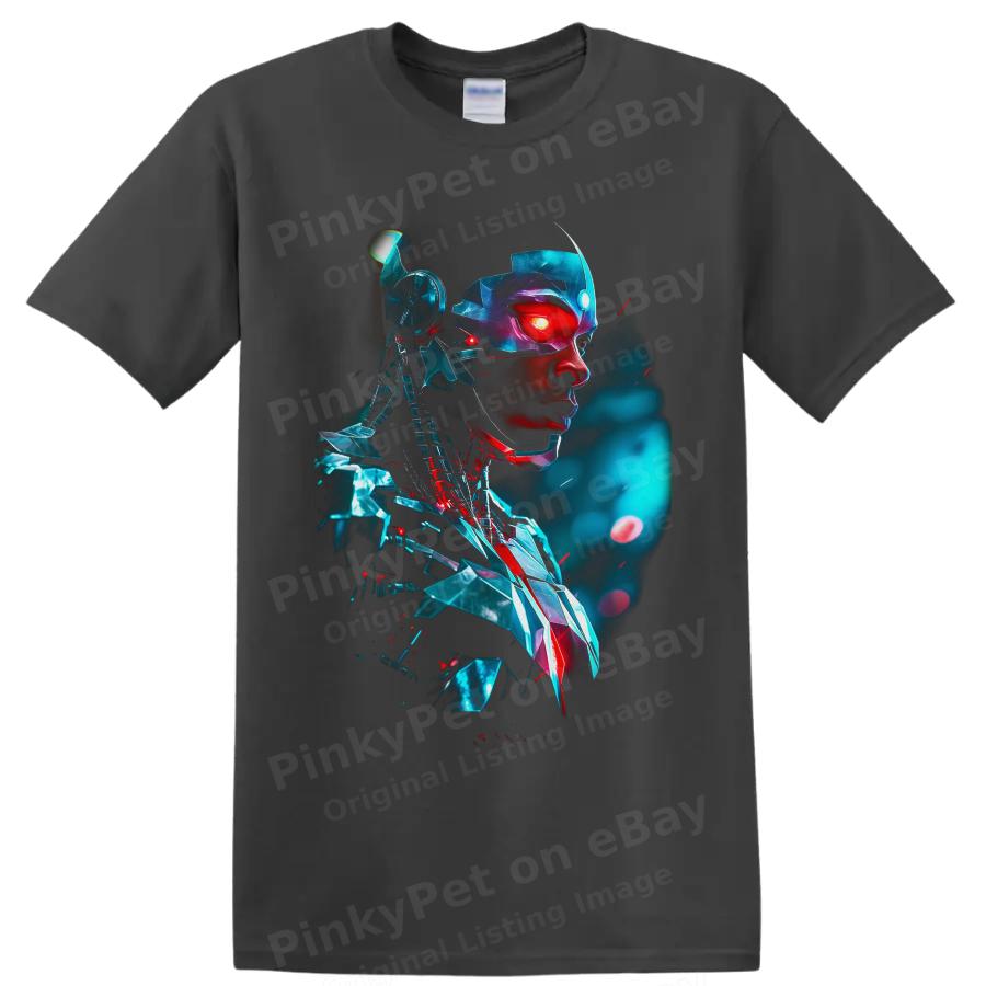 Cyborg Victor Stone Superhero T Shirt Cybernetic Art Graphic Portrait Tee