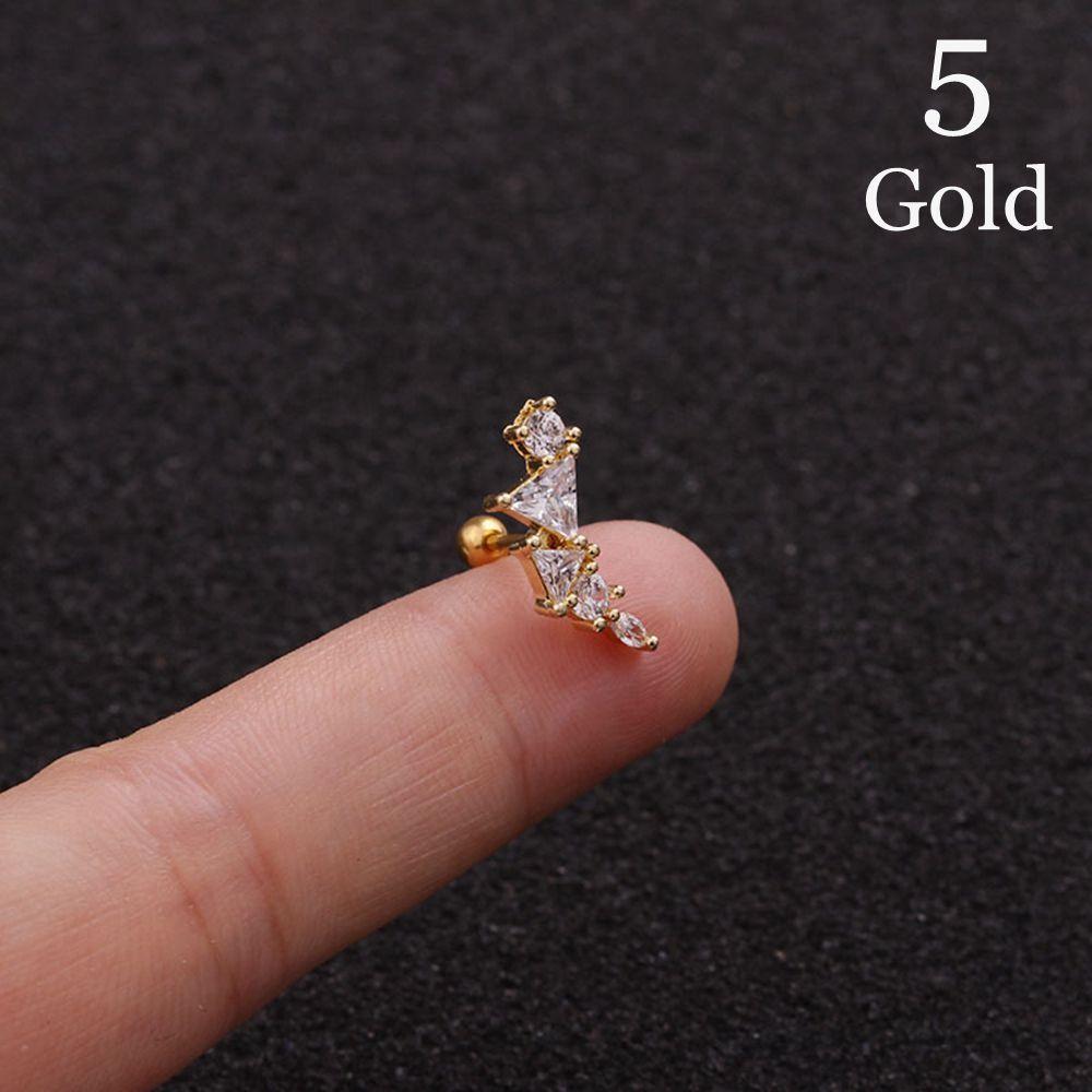 Body Jewelry Cz Zircon Star Leaves Cartilage Ear Stud Helix Tragus Piercing Earring Stainless Steel