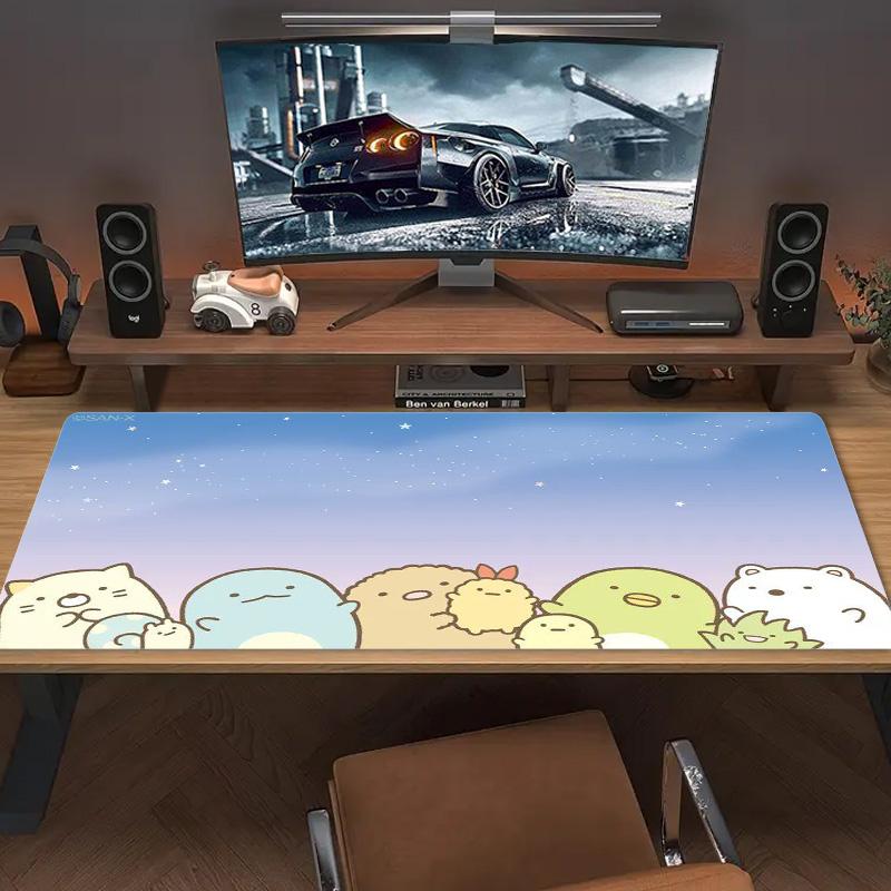 Sumikko Anime Color Mouse Pad Large Gaming Table Cushion Non-slip Laptop Tablet Big Mousepad XXL Mat Mini PC Playmat With Lock edge