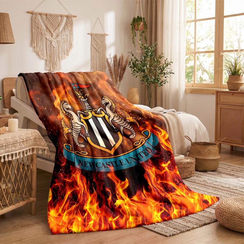 Newcastle United Football Print Flannel Blanket Soft Warm Sofa Bed Throw Blanket For Home Office Bedroom