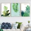 Nordic Hand Painted Green Plants Wall Art Poster Simple Canvas Painting Leaves Picture for Interior Living Room Home Decor Print