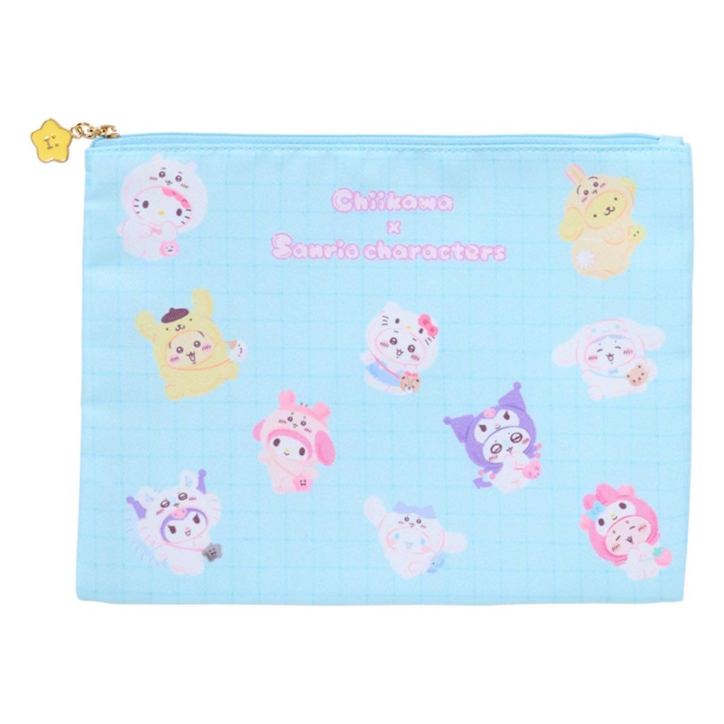 Sanrio Chiikawa Flat Pouch Set of featuring Sanrio and Zinc Ages 3 and 536725 2, Characters, Polyester, Cotton, Alloy, Up,