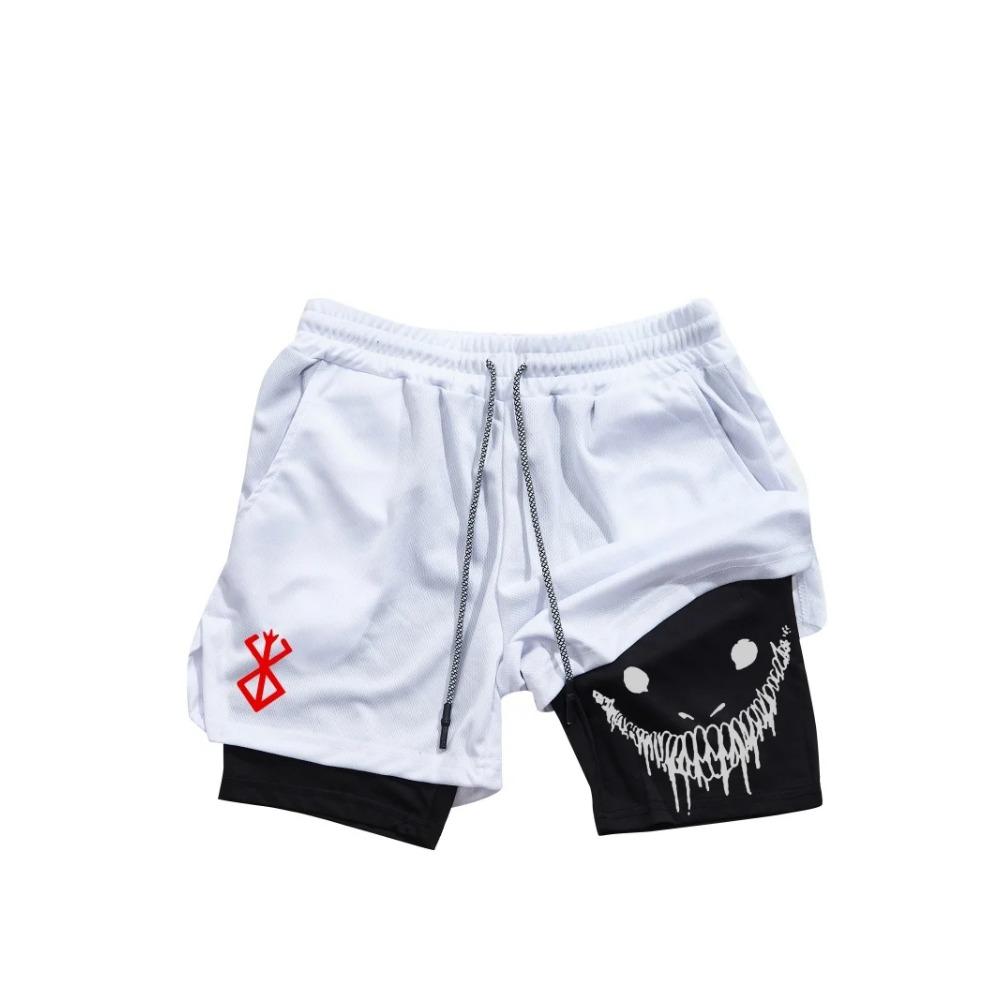 Мужские спортивные шорты 2 в 1, быстросохнущие шорты для бега, занятий в спортзале и фитнеса, двухслойные