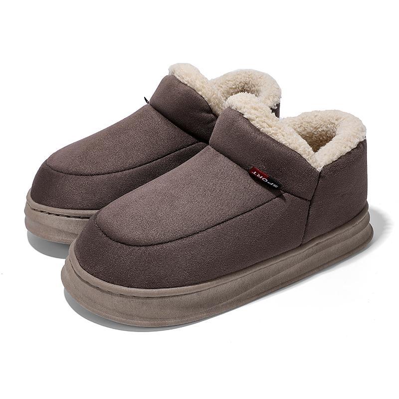 Новые зимние меховые женские туфли Теплые мужские туфли Уличная плюшевая обувь Домашняя обувь Нескользящая мягкая обувь на платформе Домашняя обувь