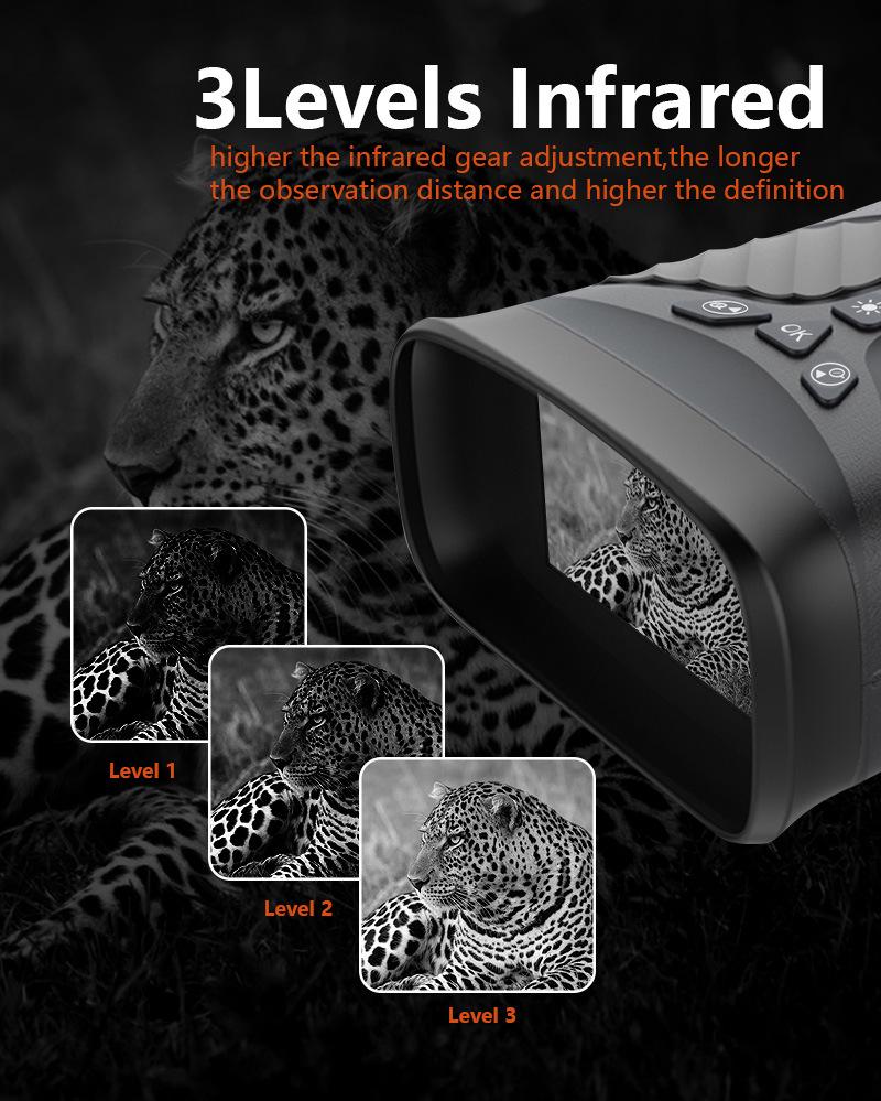 Portable HD Binoculars with Infrared Night Vision for Birdwatching and Outdoor Recording