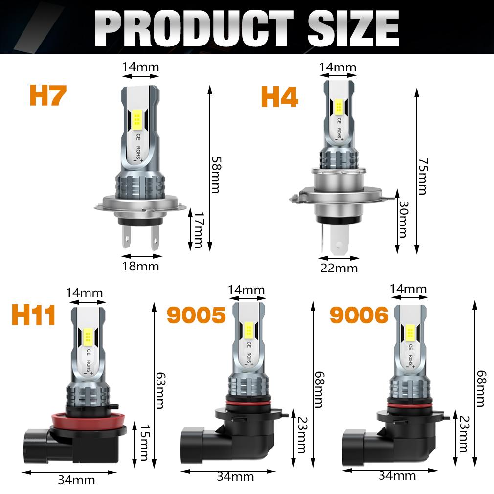S D 80 Вт H8 H11 LED Canbus 9005 9006 Лампы для противотуманных фар Беспроводные 30000 лм 6000K CSP LED Фары Автомобильная лампа для вождения Автомобильные лампочки 7