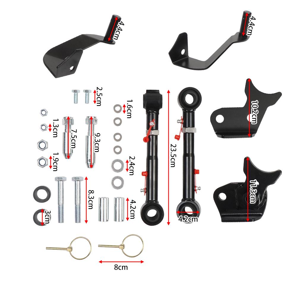 2.5"-6" Lift Adjustable Front Sway bar Link Quick Disconnect Black For Jeep 2019+ Wrangler JL PRC-1010-BK
