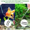 3PCS Stainless Steel Reptile Feeding Tongs, Reptile Tweezers Set with 10.6" Straight & Curved Rubber Tips, Feeding Tongs for Reptiles and Feeding