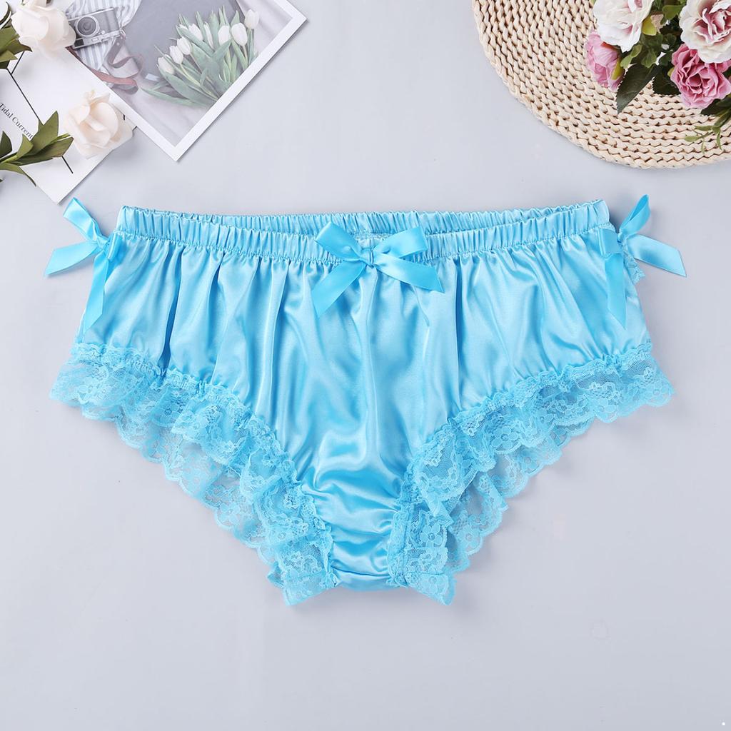 Мужское сексуальное нижнее белье, блестящие рюшами, трусы-бикини Sissy, трусики-стринги, нижнее белье, атласные шорты