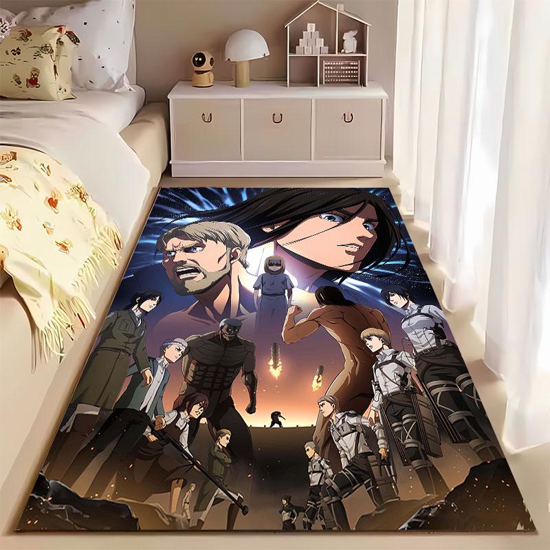 Anime Battle Scene Carpet suitable as a non-slip mat for the living room or bedroom sofa