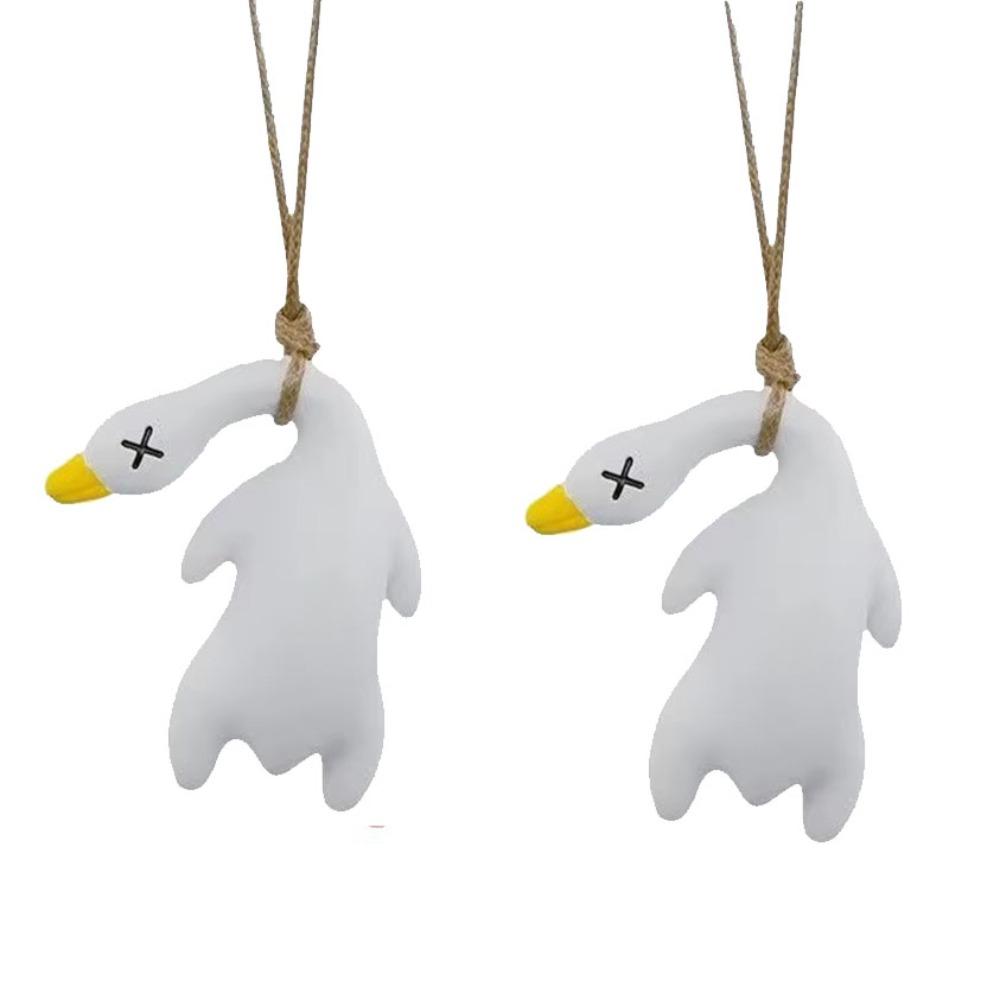 2Pcs Cute Color Changing Swing Goose Fashion Car Hanging Ornament Swing Duck Car Pendant Wall Decor