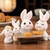 Resin Micro Landscape Decor White Rabbit Mid-Autumn Festival Desk Figurines Mini Ornaments  Home